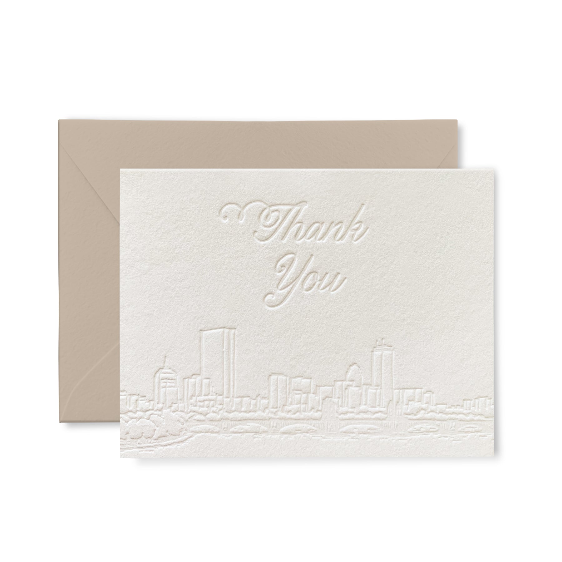 Boston Skyline - Thank you - Letterpress card pack