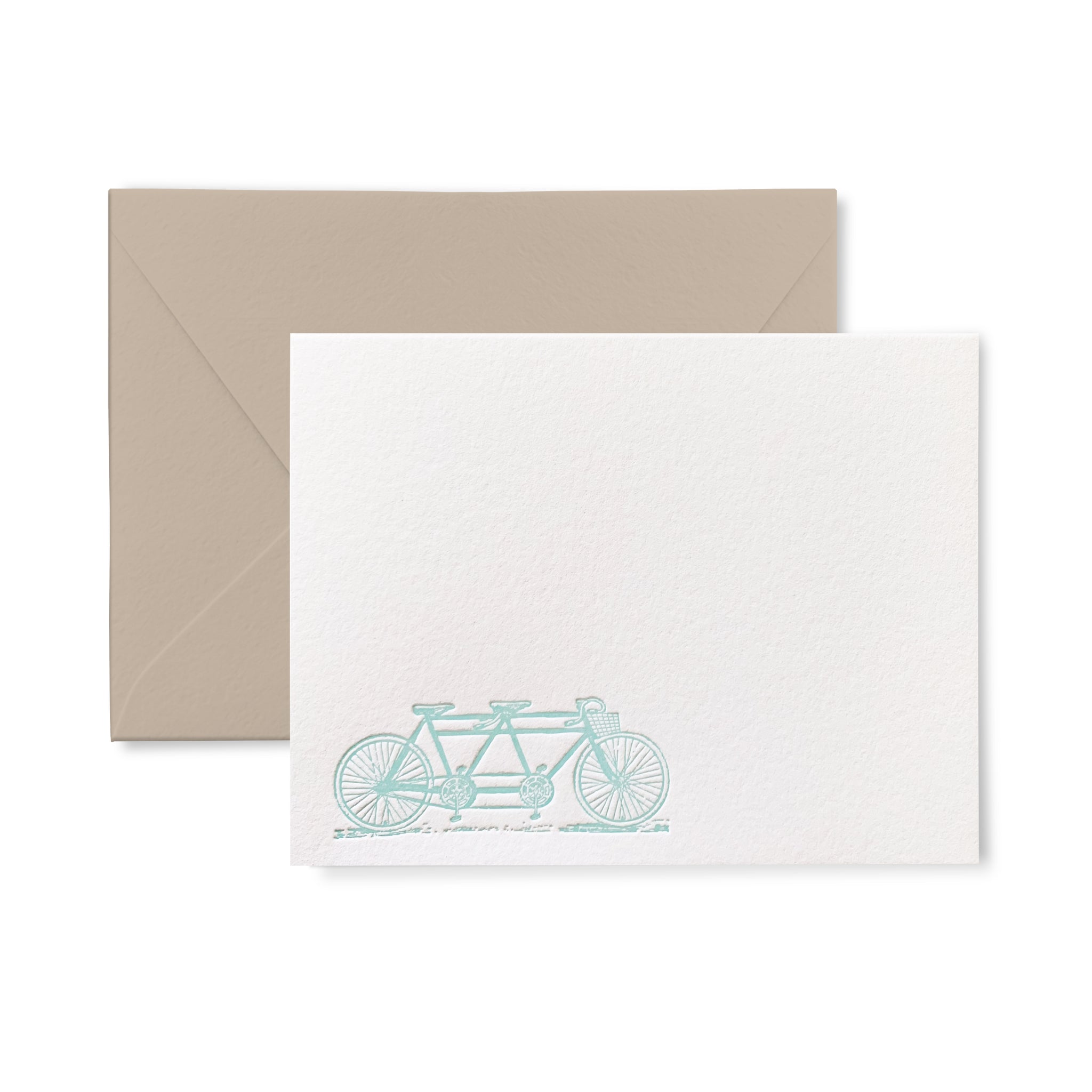 Tandem Bike - Letterpress flat card pack