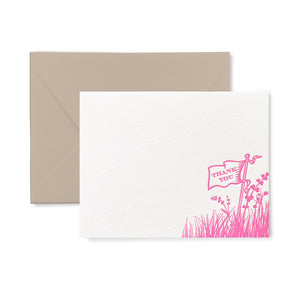 Thank you Flag - Letterpress flat card pack