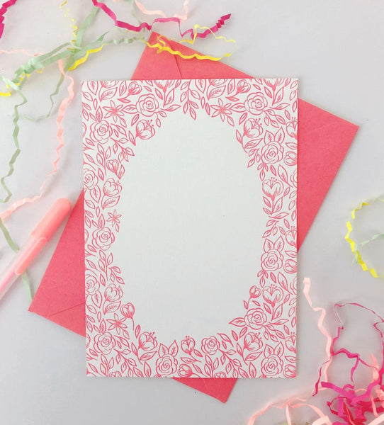 Floral Frame - Letterpress flat card pack